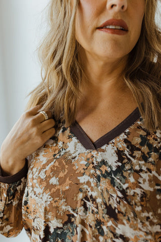 BREEZY FALL PATTERNED BLOUSE - Love Marlow