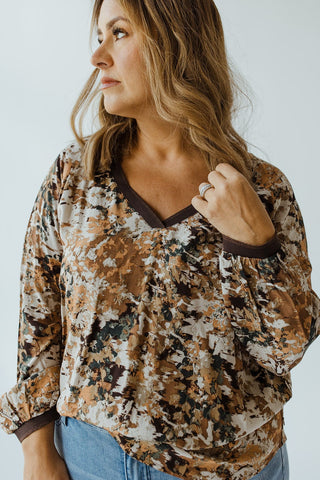 BREEZY FALL PATTERNED BLOUSE - Love Marlow