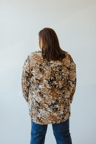 BREEZY MANDARIN COLLAR AUTUMN PATTERN BLOUSE - 18 - Love Marlow