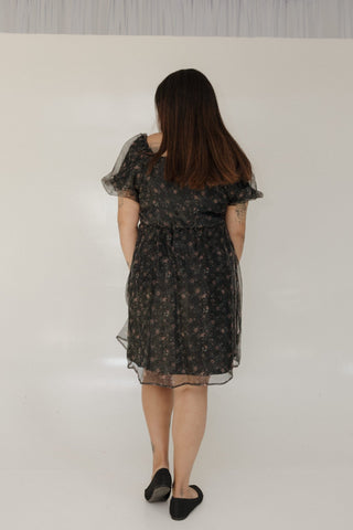 BUBBLE SLEEVE KNEE LENGTH DRESS IN FLORAL PRINT - Love Marlow