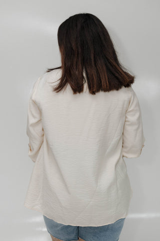 Button Down Blouse in Sun Bleached Driftwood - Love Marlow