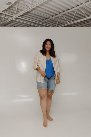 Button Down Blouse in Sun Bleached Driftwood - Love Marlow