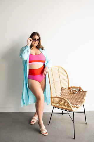 Button - Down Duster – Aqua Breeze - Love Marlow