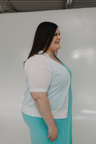 BUTTON FRONT LIGHTWEIGHT CARDIGAN IN ECRU - Love Marlow