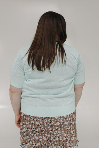 BUTTON FRONT LIGHTWEIGHT CARDIGAN IN GLACIER MINT - Love Marlow