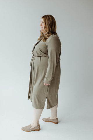 BUTTON - UP SHIRT DRESS IN CLARY SAGE - Love Marlow