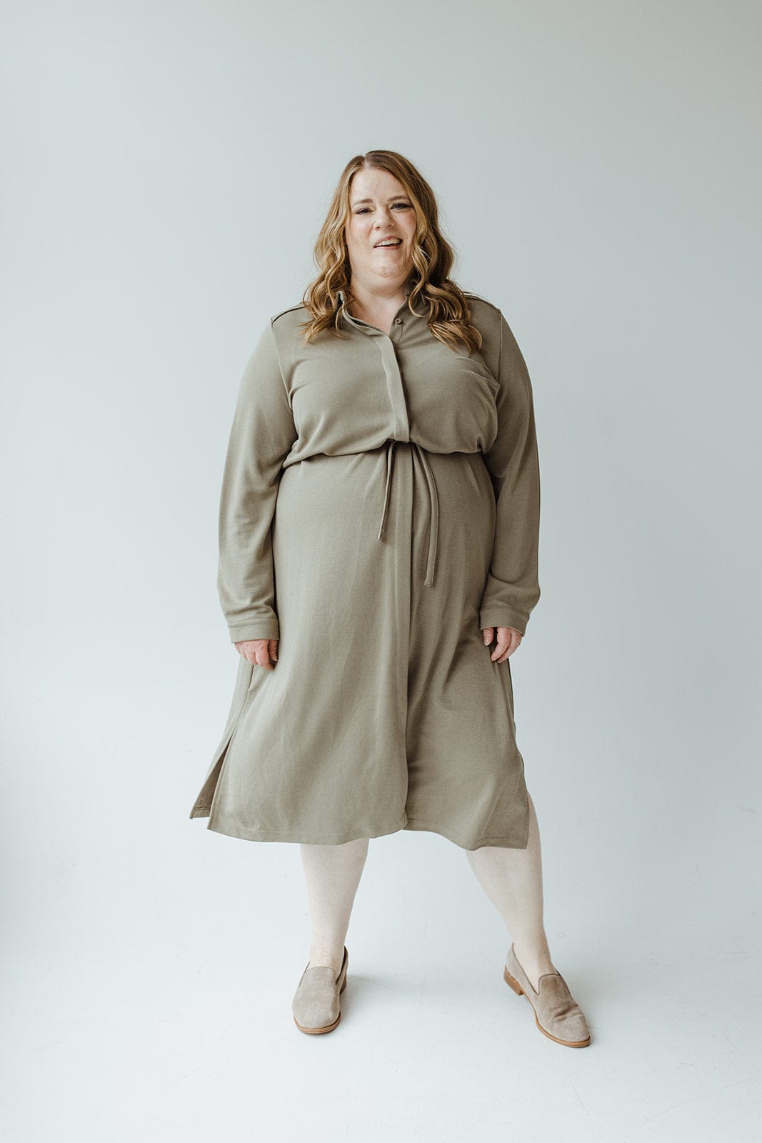 BUTTON-UP SHIRT DRESS IN CLARY SAGE – Love Marlow