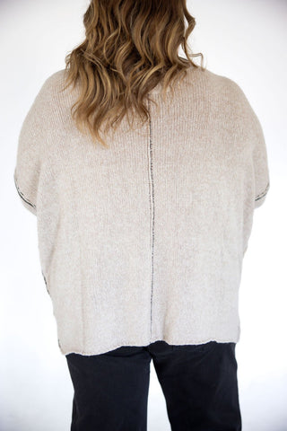 Cable Knit Oversized Pullover Sweater – Taupe - Love Marlow