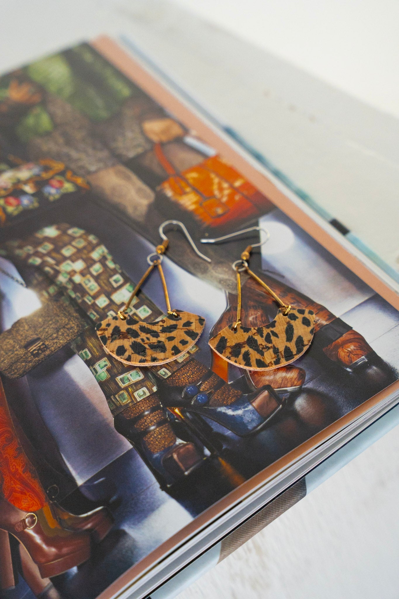 Camila Leather Earrings – Animal Print - Love Marlow
