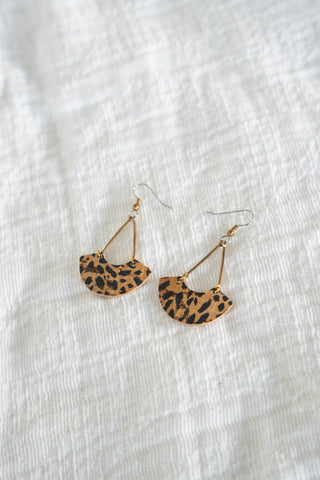 Camila Leather Earrings – Animal Print - Love Marlow