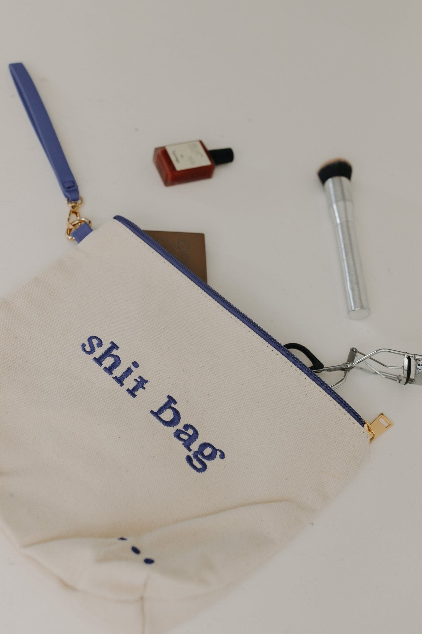 CANVAS "S**T BAG" FUNNY CATCH - ALL ZIPPER POUCH - Love Marlow
