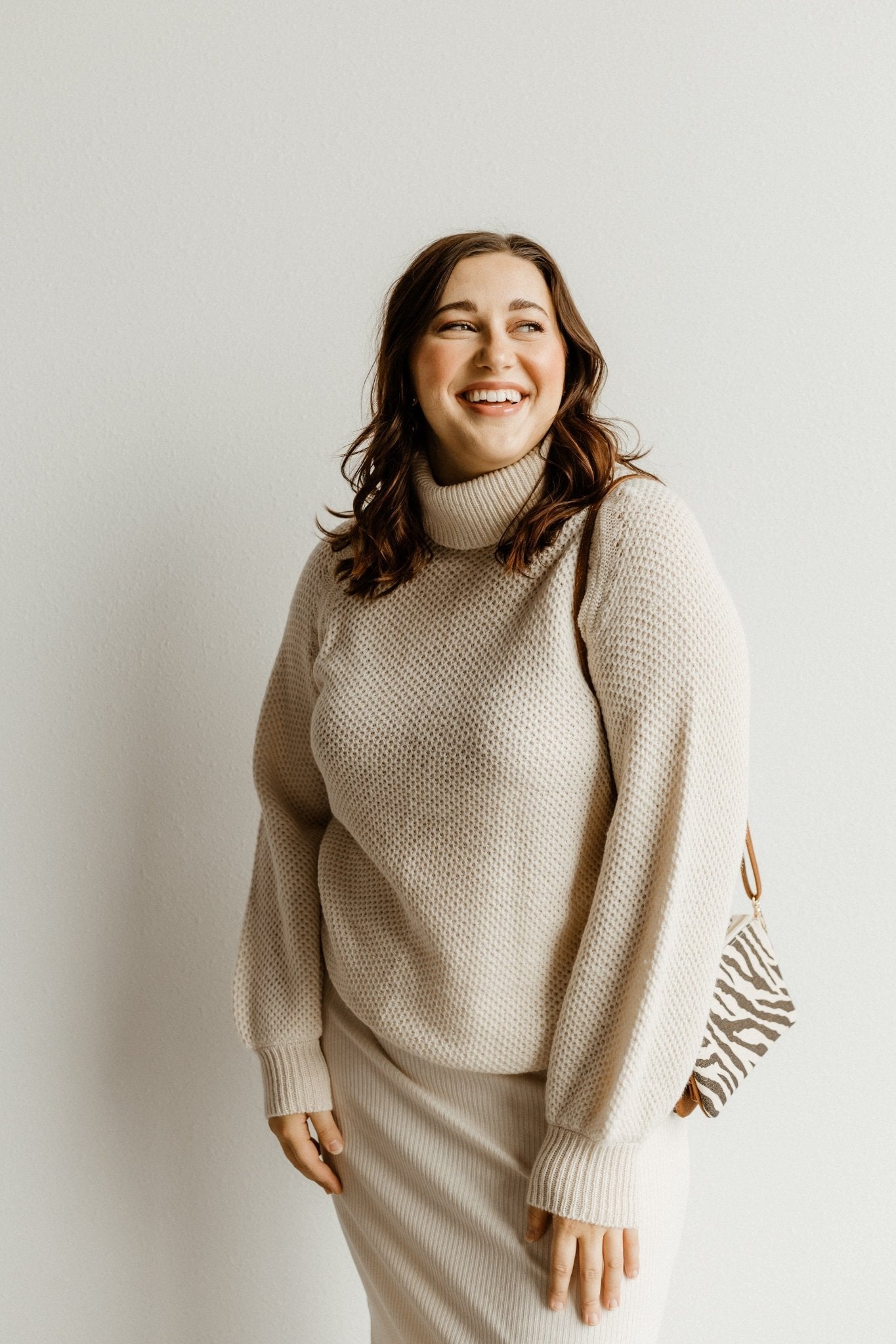 CANVAS ZEBRA CLUTCH WITH FAUX LEATHER - Love Marlow