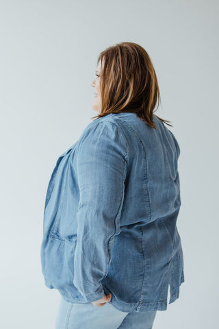 CHAMBRAY BOYFRIEND BLAZER - Love Marlow