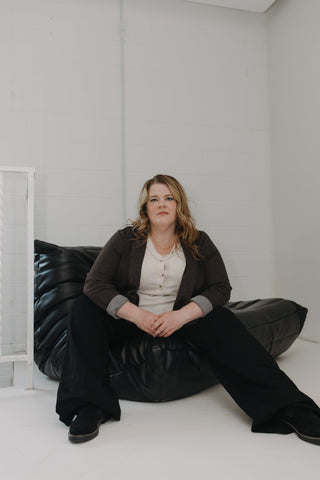 CHOCOLATE BLAZER IN TWEED - Love Marlow