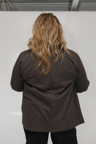 CHOCOLATE BLAZER IN TWEED - Love Marlow