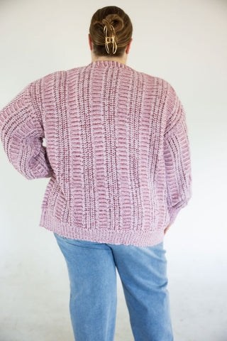 Chunky Cable Cardigan – Wine | Berry Mix - Love Marlow