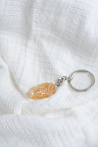 CITRINE RAW CRYSTAL KEYCHAIN – PROSPERITY, ABUNDANCE, & CREATIVITY STONE - Love Marlow