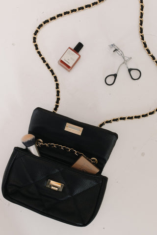 CITY LUXE QUILTED CROSSBODY BAG VEGAN LEATHER WITH CONVERTIBLE CHAIN STRAP - Love Marlow