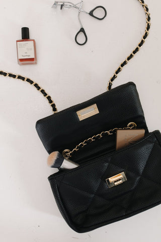 CITY LUXE QUILTED CROSSBODY BAG VEGAN LEATHER WITH CONVERTIBLE CHAIN STRAP - Love Marlow