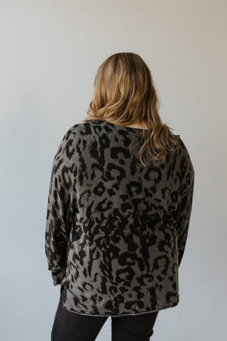 CLASSIC ANIMAL PRINT V - NECK SWEATER WITH RAW EDGE - Love Marlow