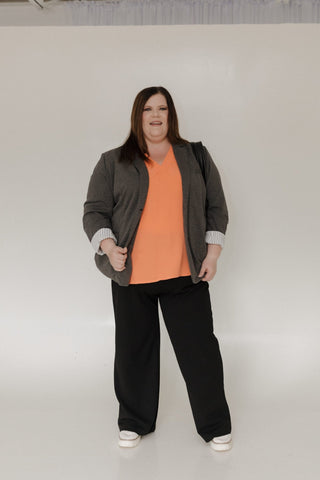 CLASSIC BLAZER IN DARK GREY MELANGE - Love Marlow