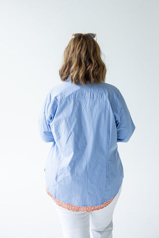 CLASSIC BUTTON - UP BLOUSE IN AUTUMN SKY - 18 - Love Marlow