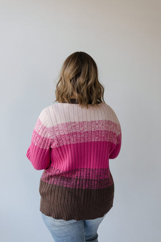 CLASSIC CARDIGAN WITH COLOR FADE IN PINK - Love Marlow