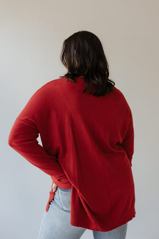 CLASSIC SPLIT HEM SWEATER WITH SEAM DETAIL IN CANDY - 1x - Love Marlow