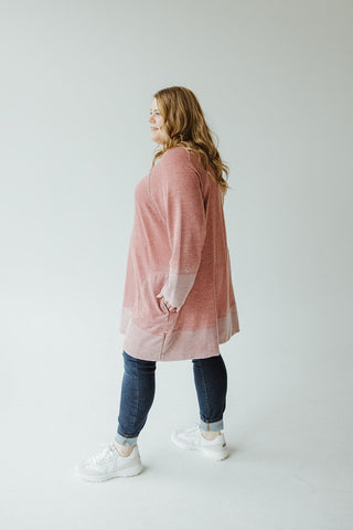 CLASSIC TUNIC TEE WITH POCKETS IN WASHED BRICK - Love Marlow