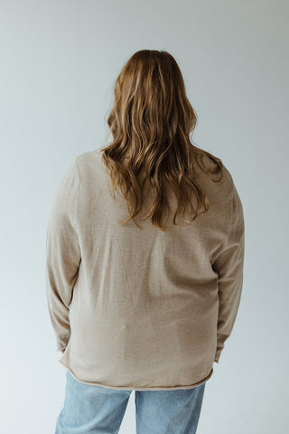 CLASSIC V - NECK SWEATER WITH RAW EDGE IN CHESTNUT - Love Marlow