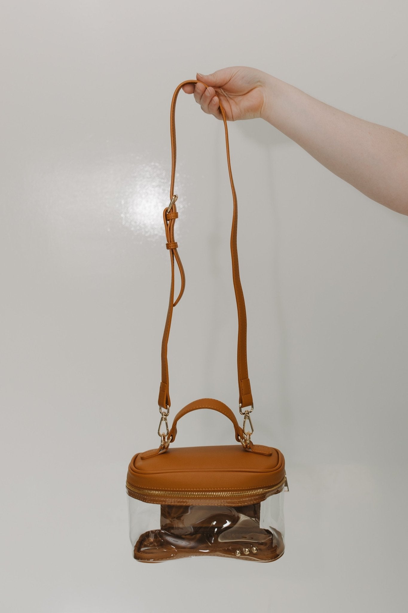 CLEAR CONFIDENCE CROSSBODY IN BROWN STADIUM APPROVED STYLE - Love Marlow
