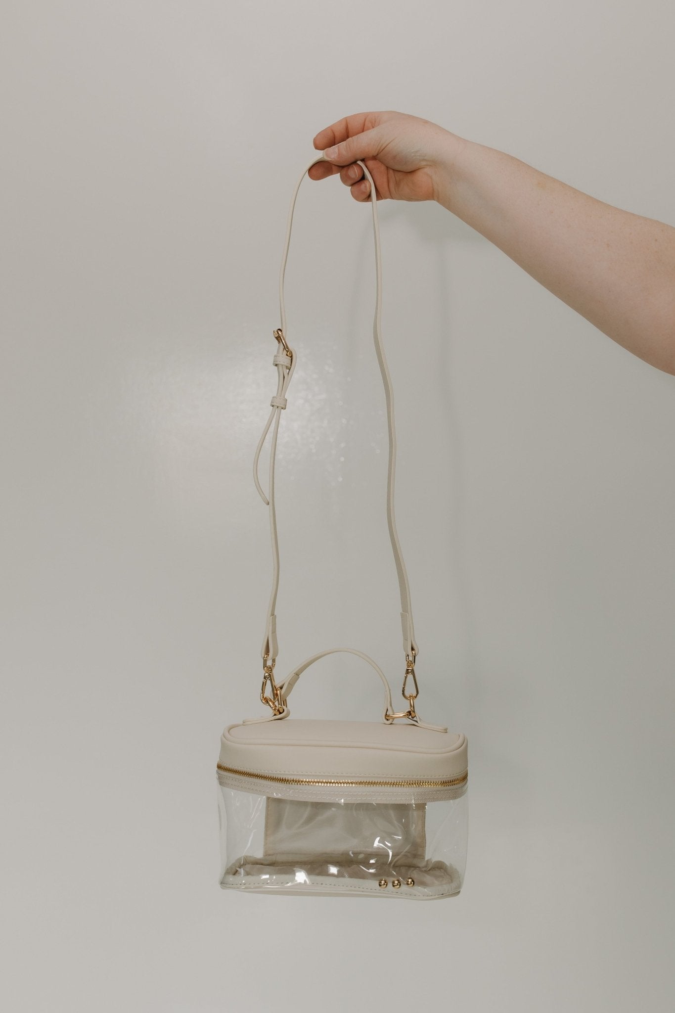CLEAR CONFIDENCE CROSSBODY IN CREAM STADIUM APPROVED STYLE - Love Marlow