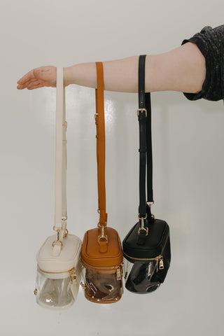 CLEAR CONFIDENCE CROSSBODY IN CREAM STADIUM APPROVED STYLE - Love Marlow