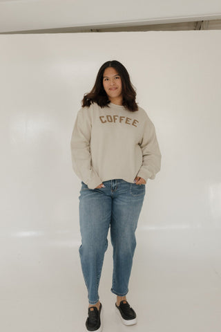 "COFFEE" DROP - SHOULDER CREWNECK SWEATSHIRT - Love Marlow