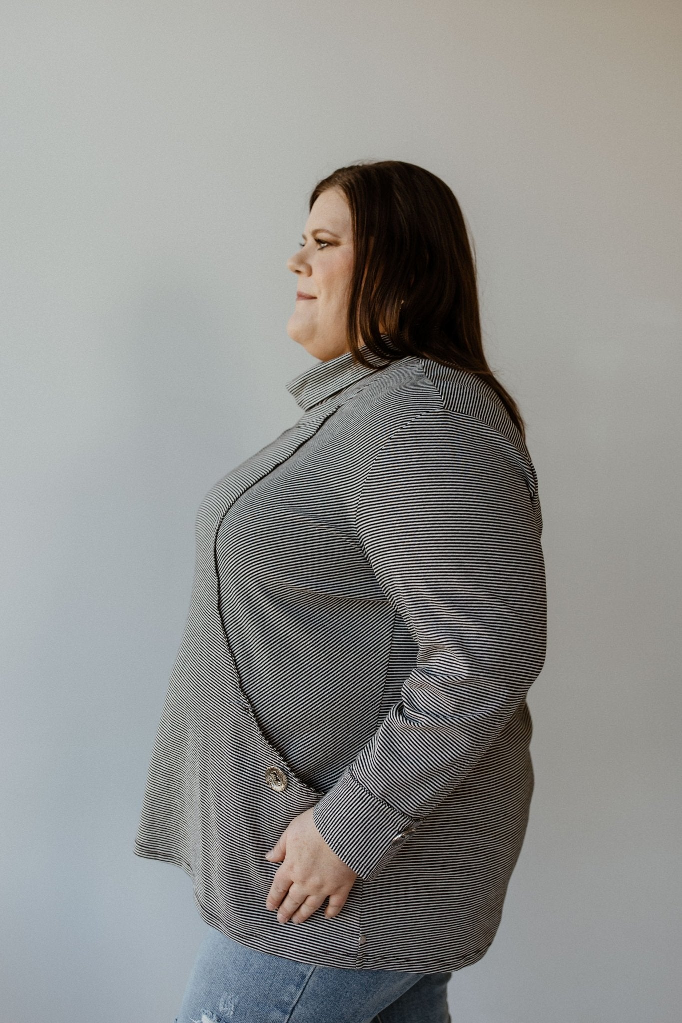 COWL NECK STRIPED LONG SLEEVE TUNIC - Love Marlow