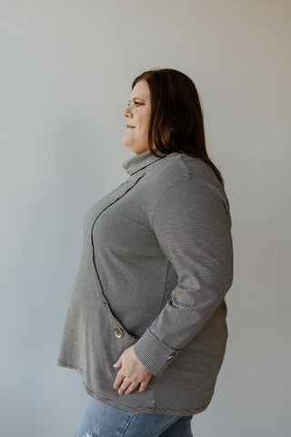 COWL NECK STRIPED LONG SLEEVE TUNIC - Love Marlow