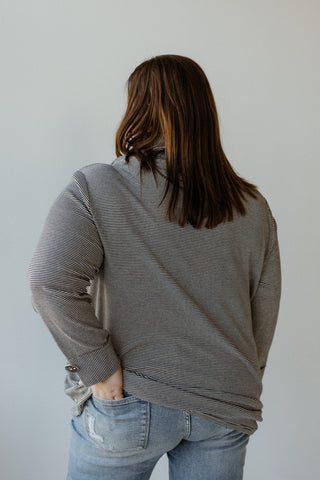 COWL NECK STRIPED LONG SLEEVE TUNIC - Love Marlow