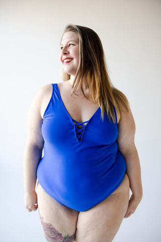 CRISSCROSS V - NECK ONE - PIECE SWIMSUIT - Love Marlow