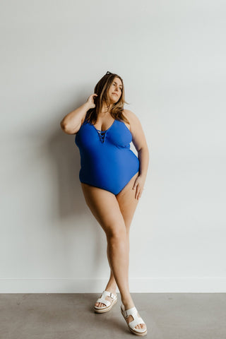 CRISSCROSS V - NECK ONE - PIECE SWIMSUIT - Love Marlow