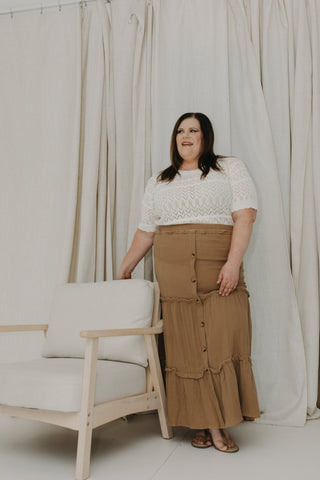 CROCHET SHORT SLEEVE SWEATER - Love Marlow