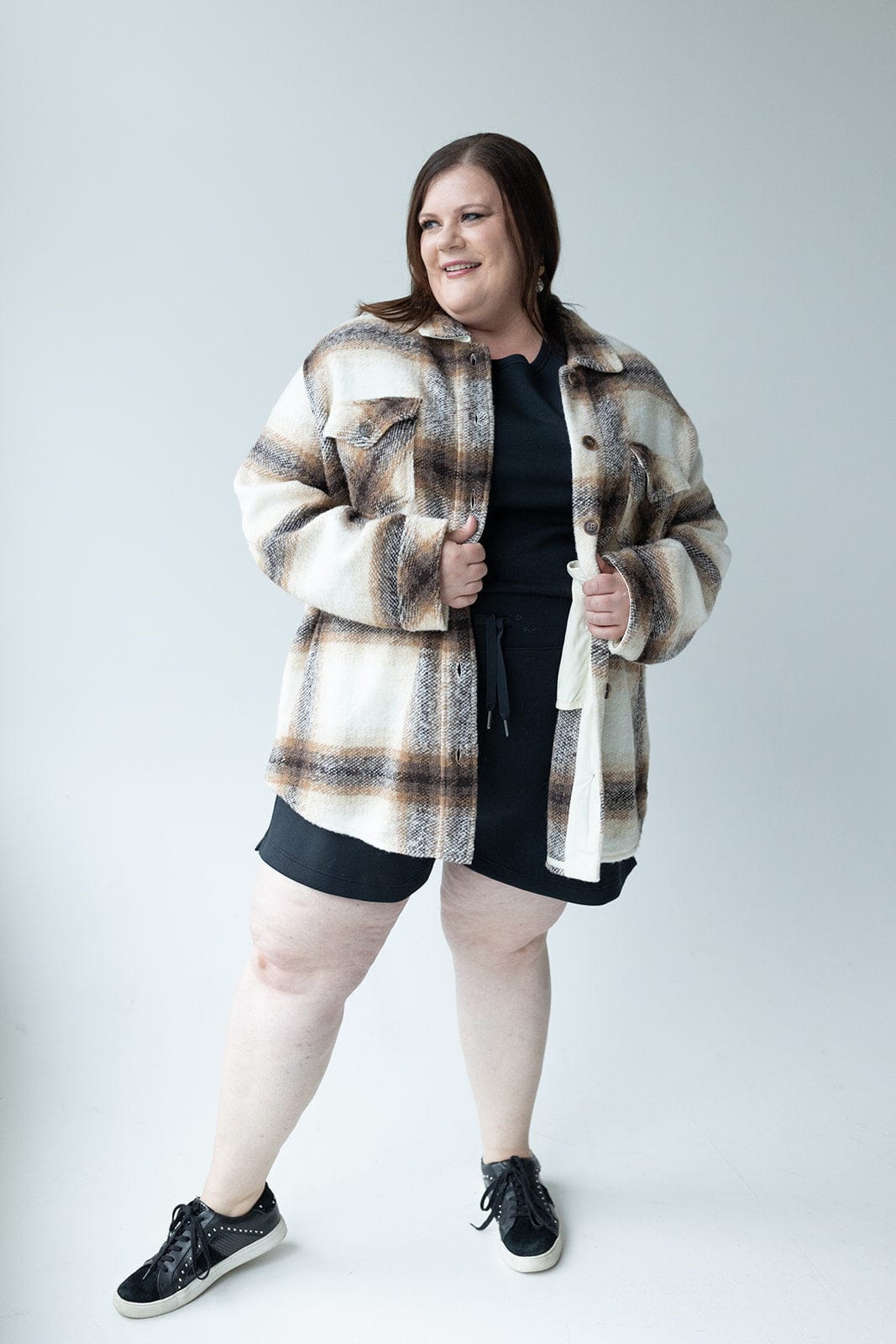 CROISSANT PLAID SHACKET - Love Marlow