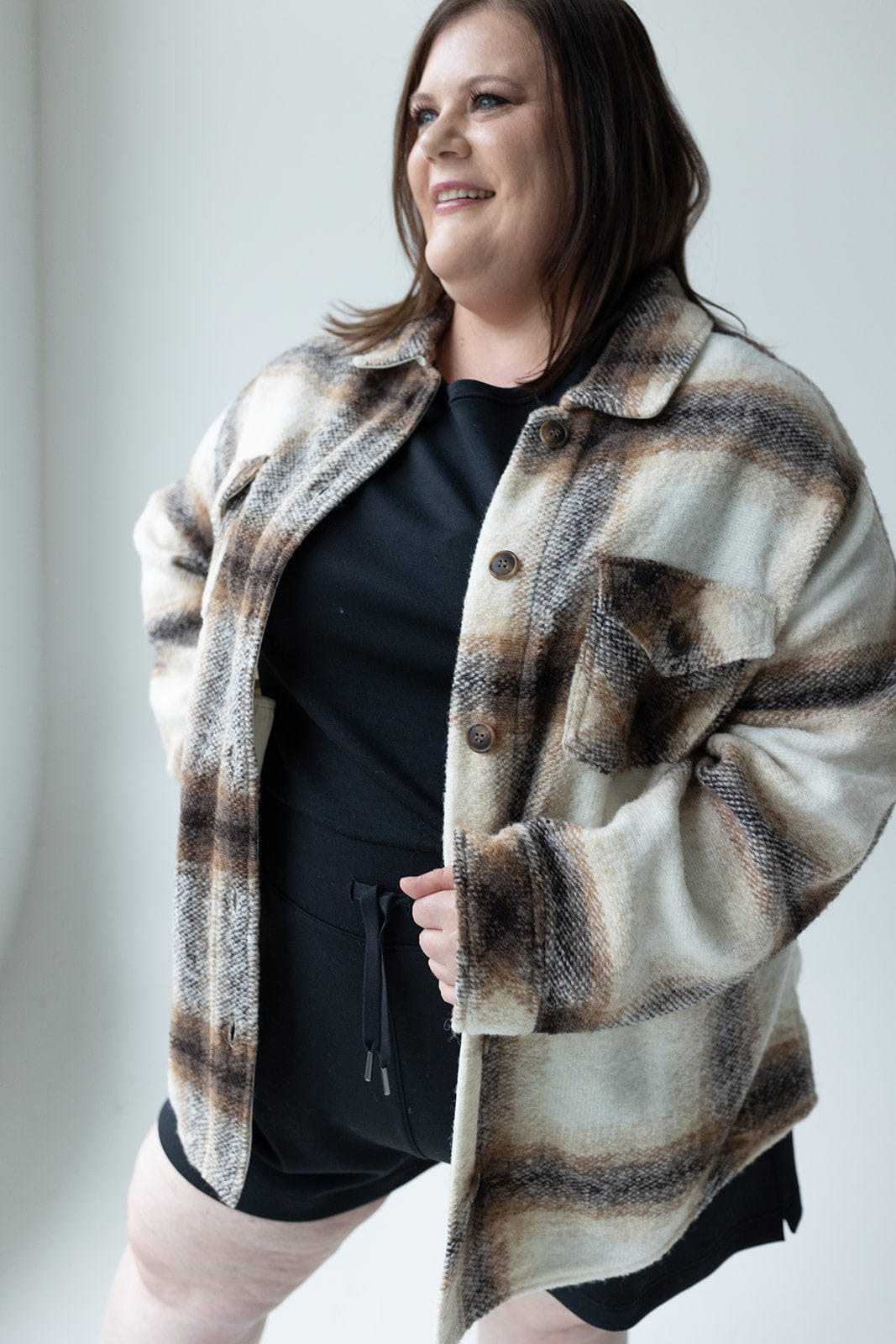 CROISSANT PLAID SHACKET - Love Marlow