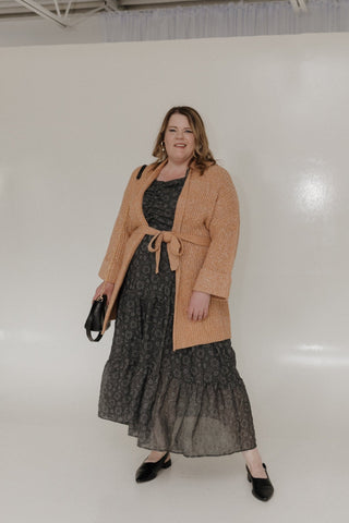 CUFFED AND BELTED CARDIGAN IN DUSTY TERRACOTTA - 20 - Love Marlow