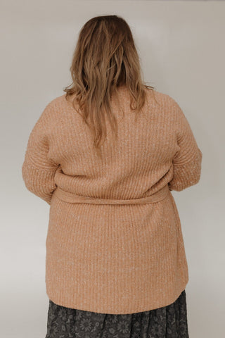 CUFFED AND BELTED CARDIGAN IN DUSTY TERRACOTTA - 20 - Love Marlow