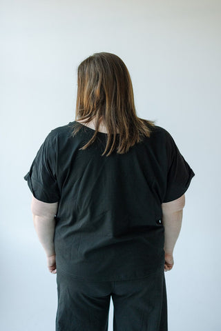 CUFFED LOUNGE SHIRT IN BLACK - Love Marlow