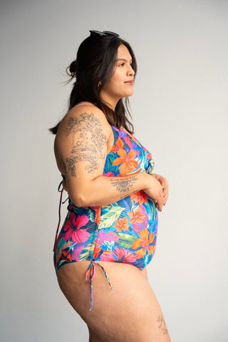 Cut - Out One - Piece Bikini – Papaya Bloom - Love Marlow