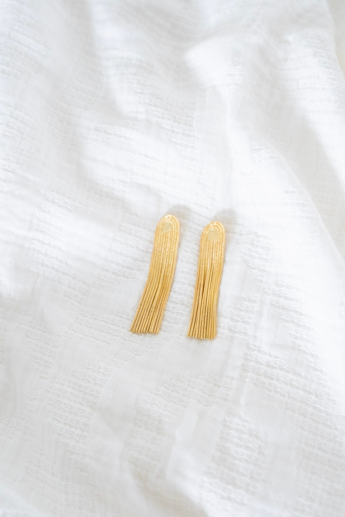 Dahlia Dazzling Tassel Earrings – Waterproof in Gold - Love Marlow