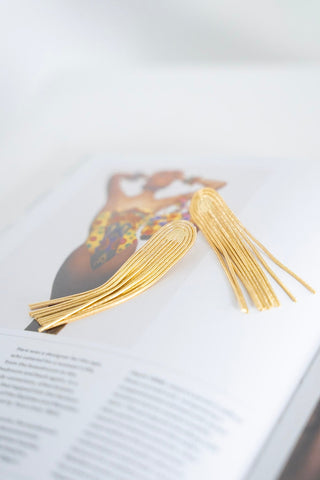Dahlia Dazzling Tassel Earrings – Waterproof in Gold - Love Marlow