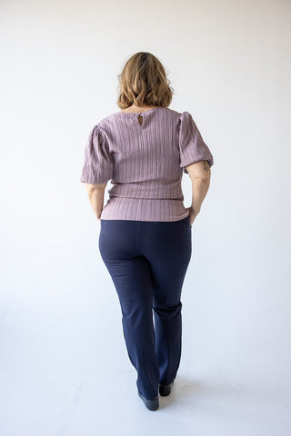 DARK BLUE STRAIGHT LEG TREGGING - Love Marlow