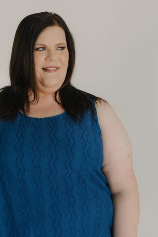 Dark Horizon Textured Tank – Plus Size Layering Top - Love Marlow
